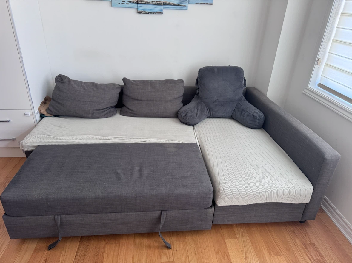 Grey Sectional Sofa Bed with Storage - Available after 07/17