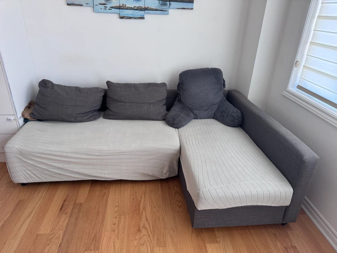 Grey Sectional Sofa Bed with Storage - Available after 07/17 - photo 3