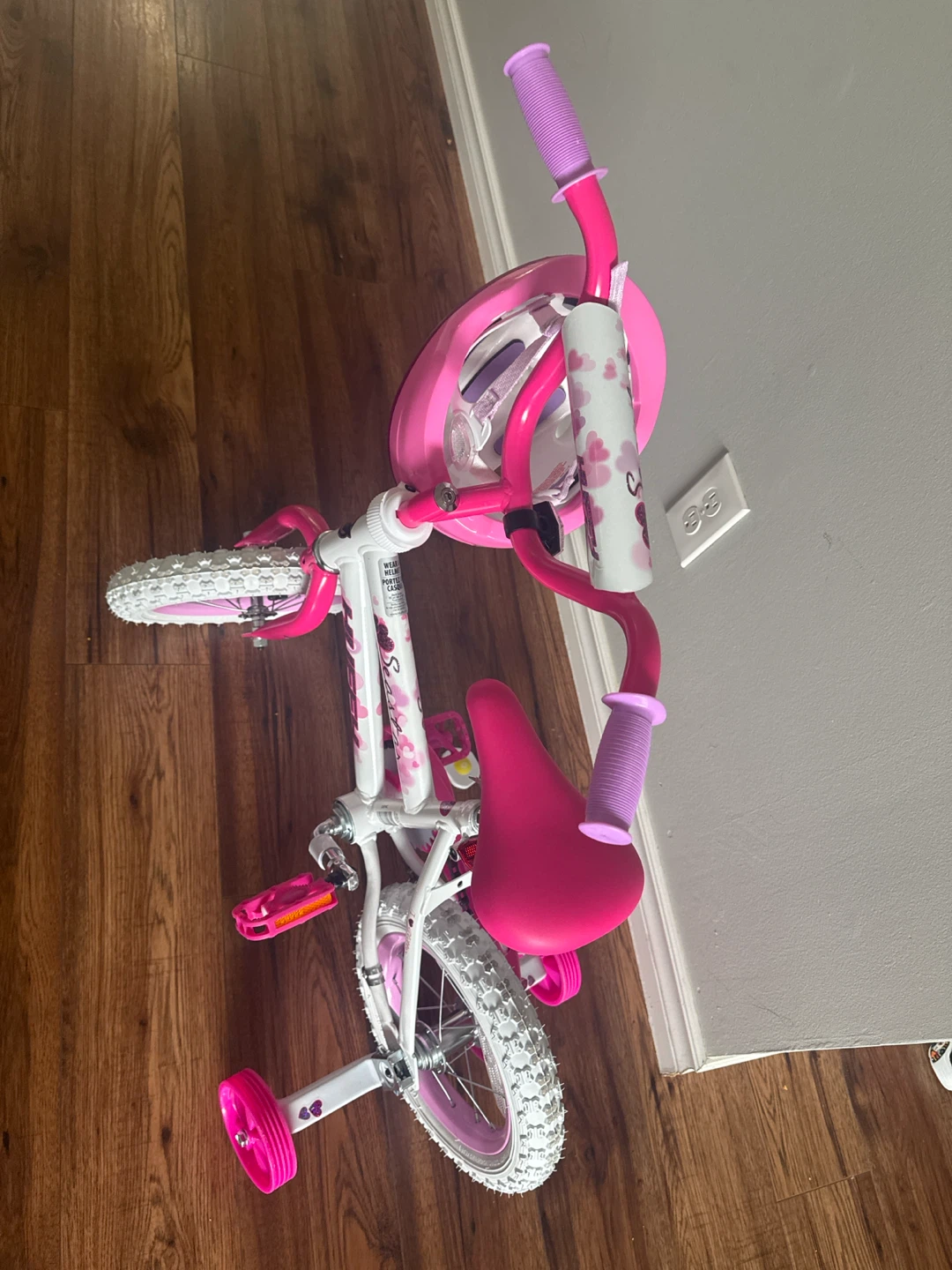 Pink Kids Bike with Helmet