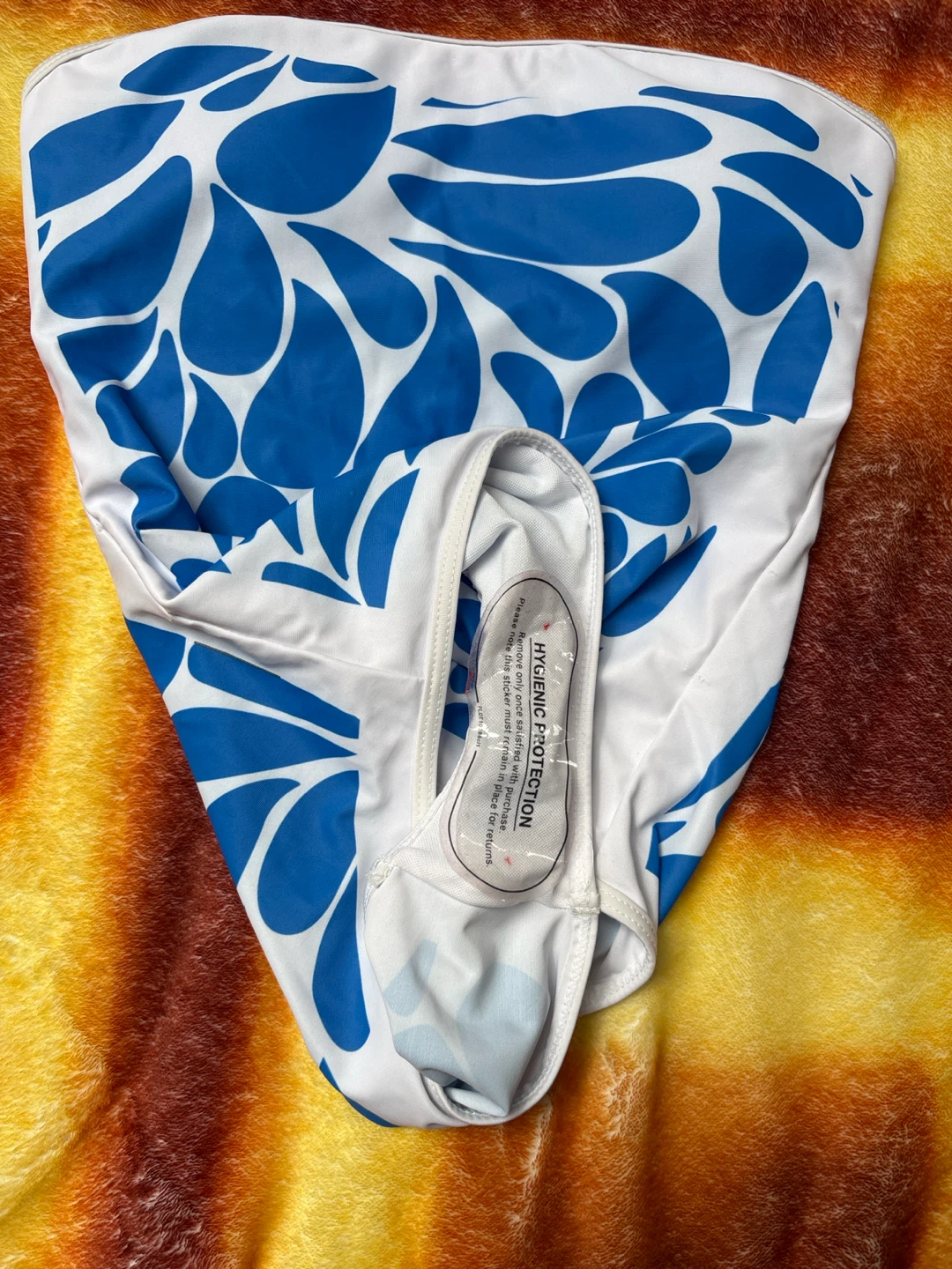 Women's Blue and White Floral Swimsuit and Cover-up Set - photo 2