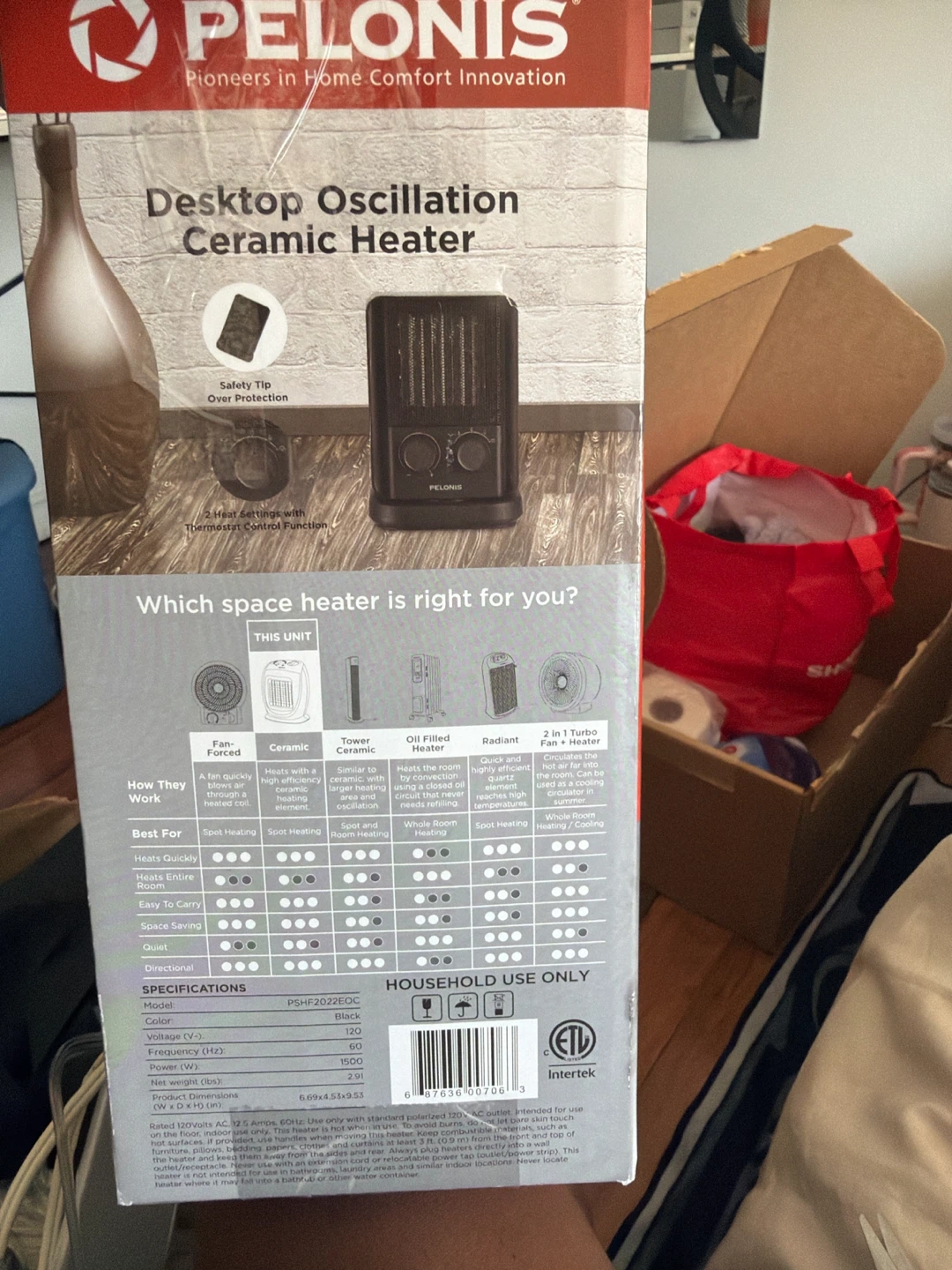 Pelonis Desktop Oscillation Ceramic Heater - photo 3
