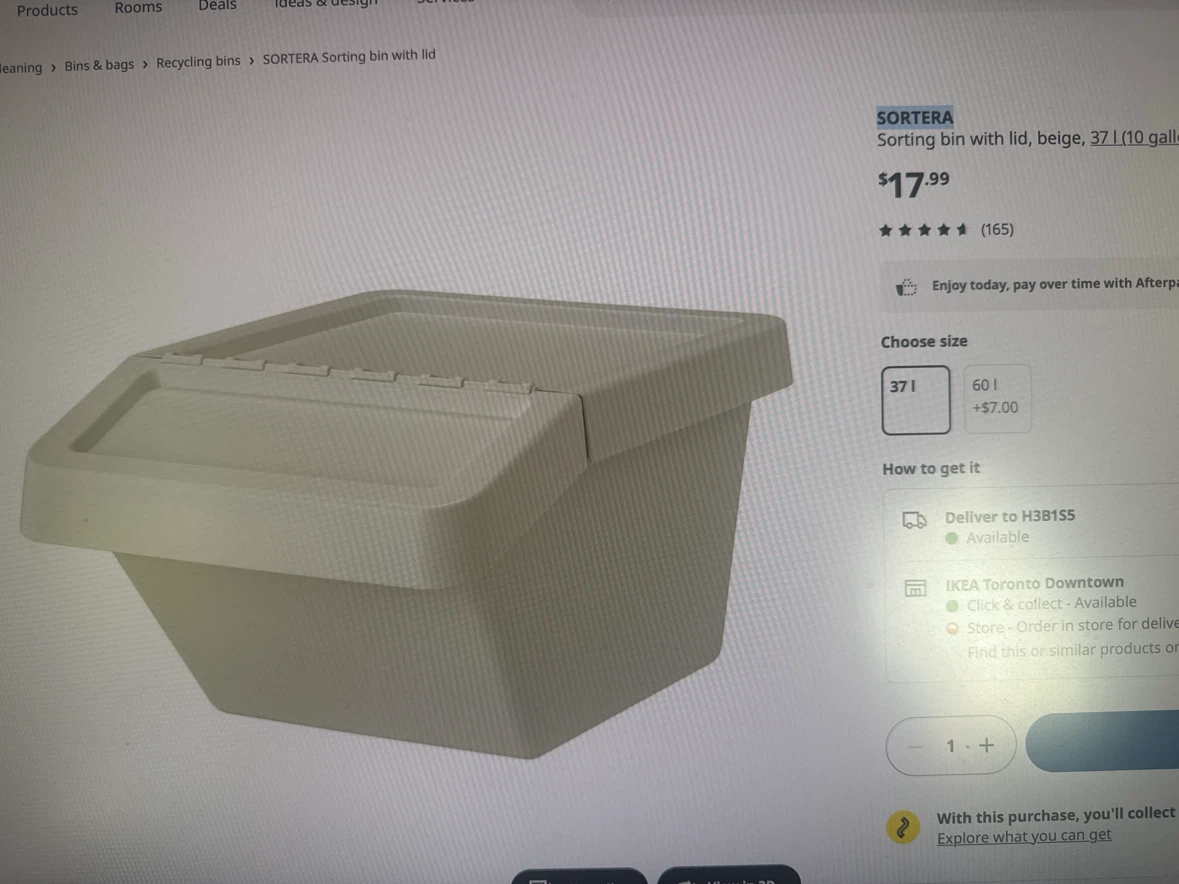 IKEA Sortera Plastic Sorting Bin with Hinged Lid - photo 2