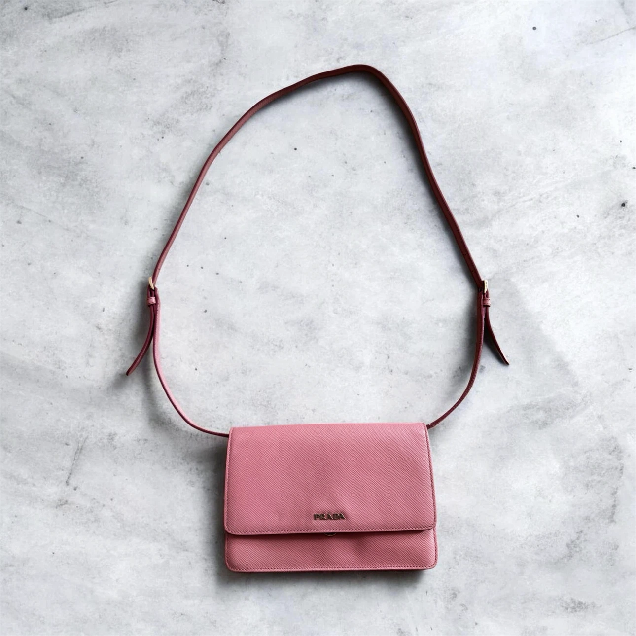 Prada Pink Saffiano Leather Shoulder Bag
