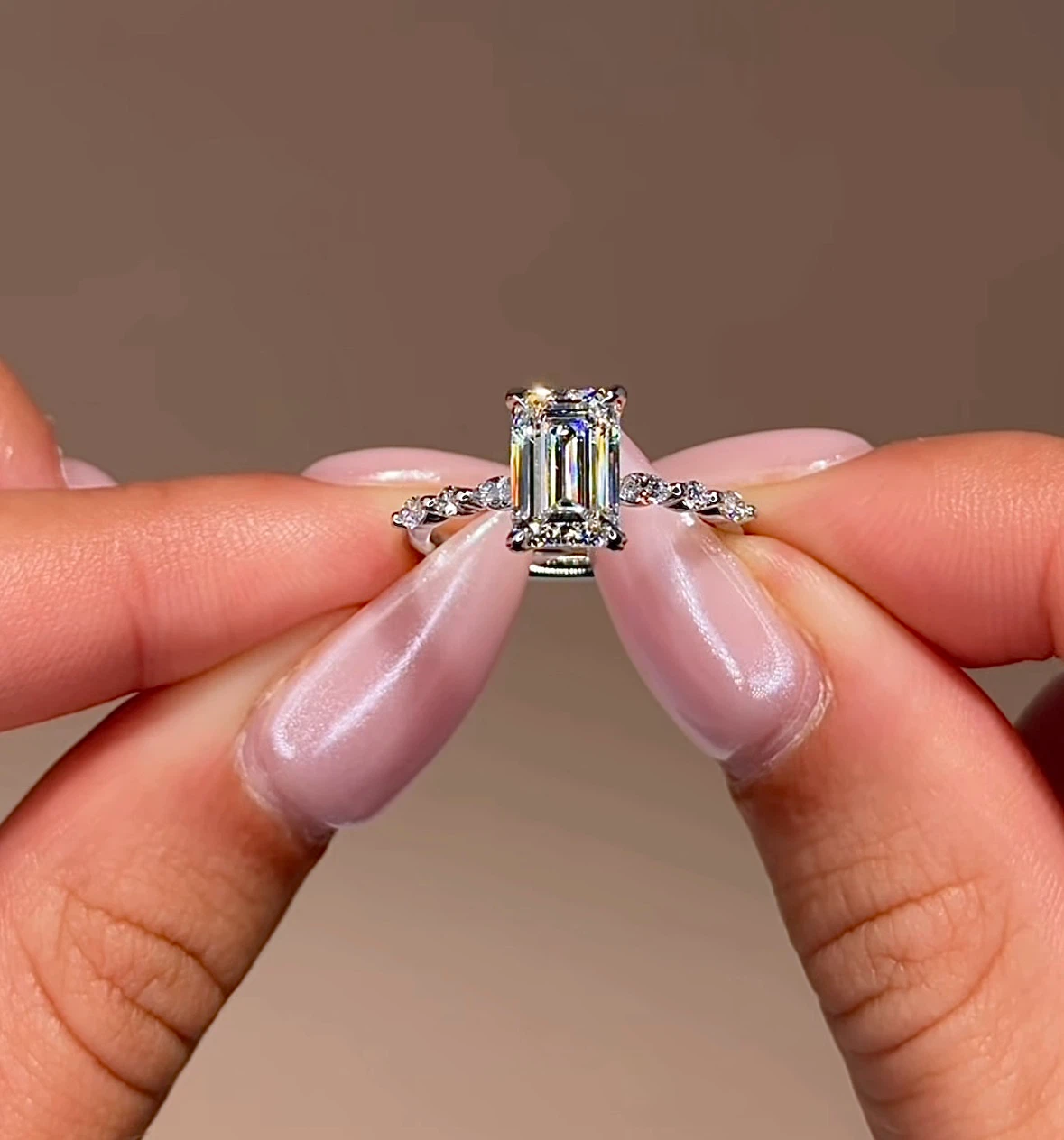 Emerald Cut Diamond Engagement Ring - photo 2
