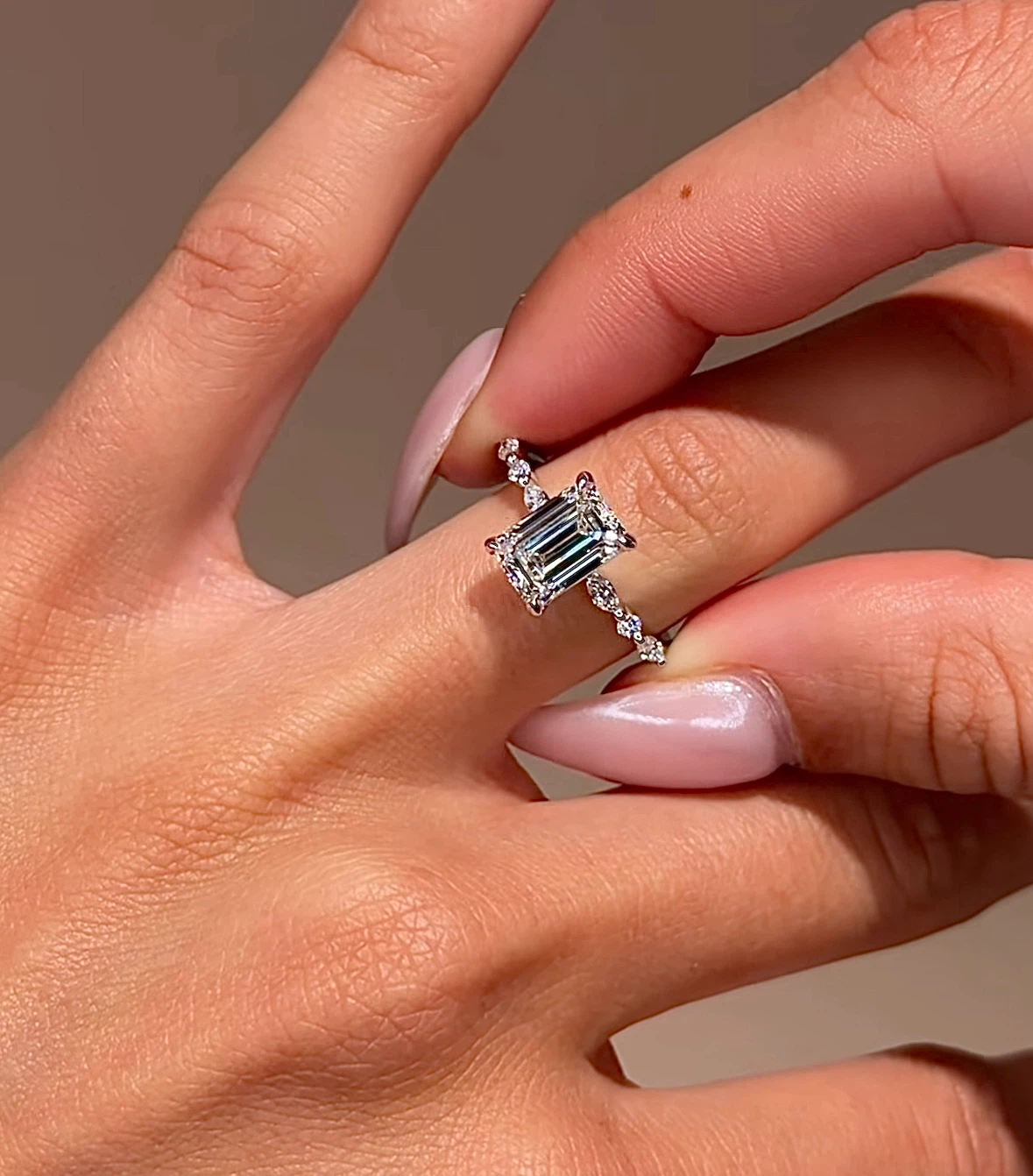 Emerald Cut Diamond Engagement Ring - photo 3