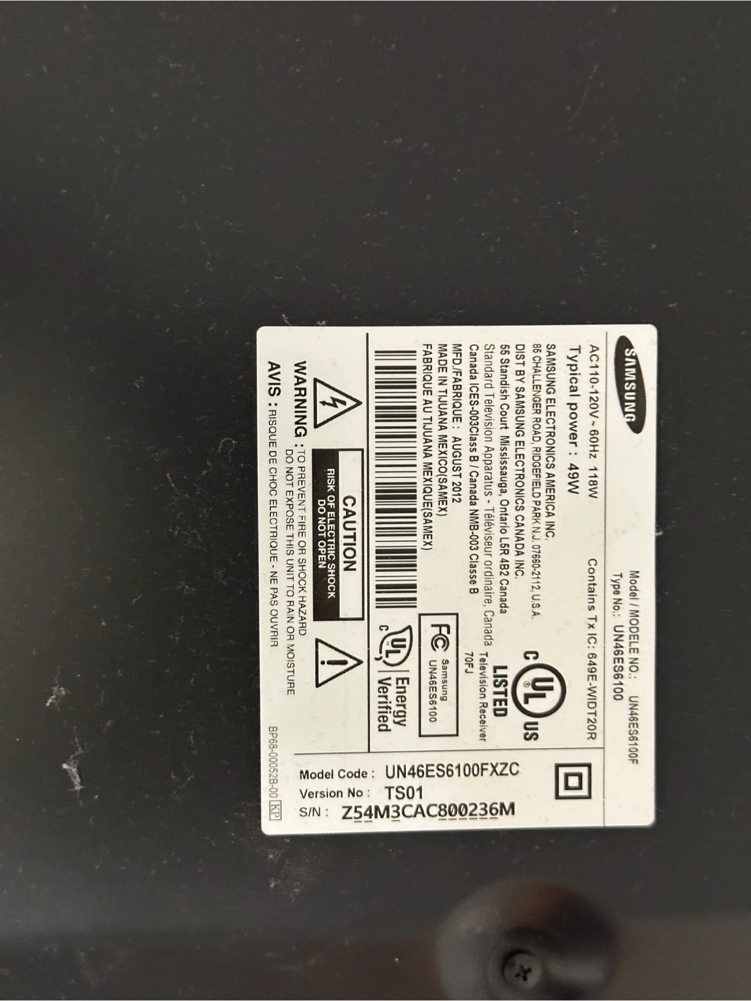 Samsung 46” Smart LED TV (UN46ES6100F) - photo 4