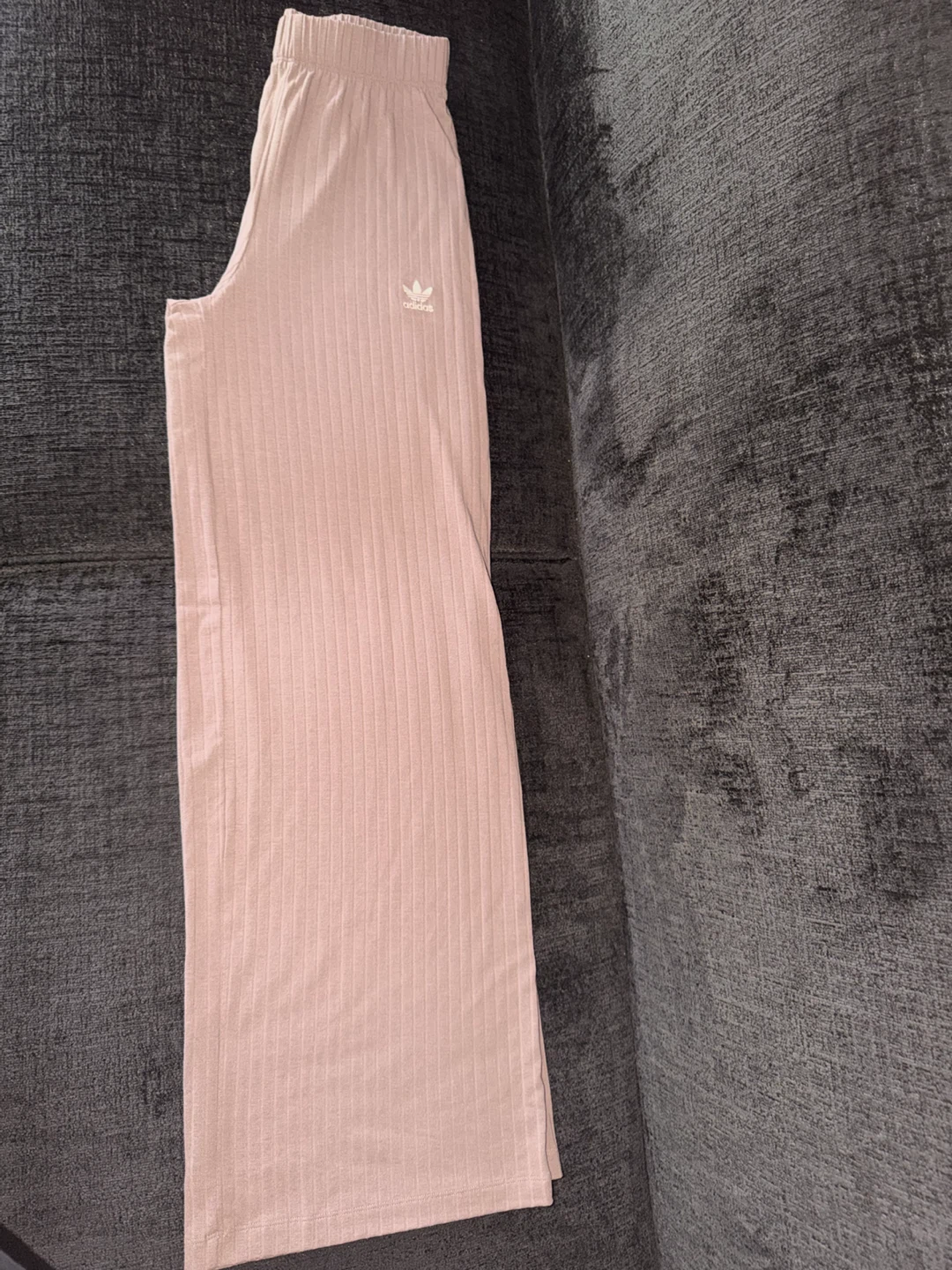 Adidas Ribbed Wide Leg Pants - Black & Nude - photo 2