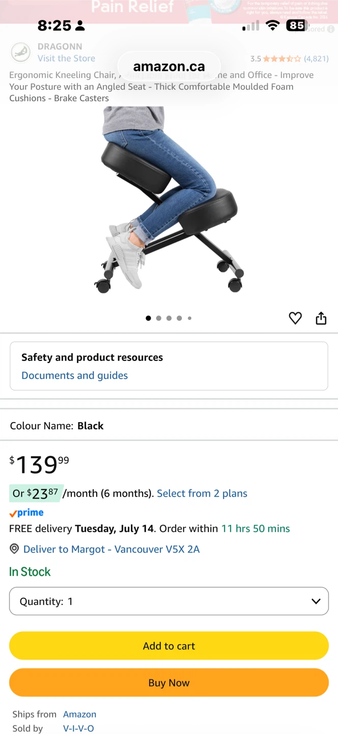 Dark Grey Ergonomic Kneeling Chair - photo 3
