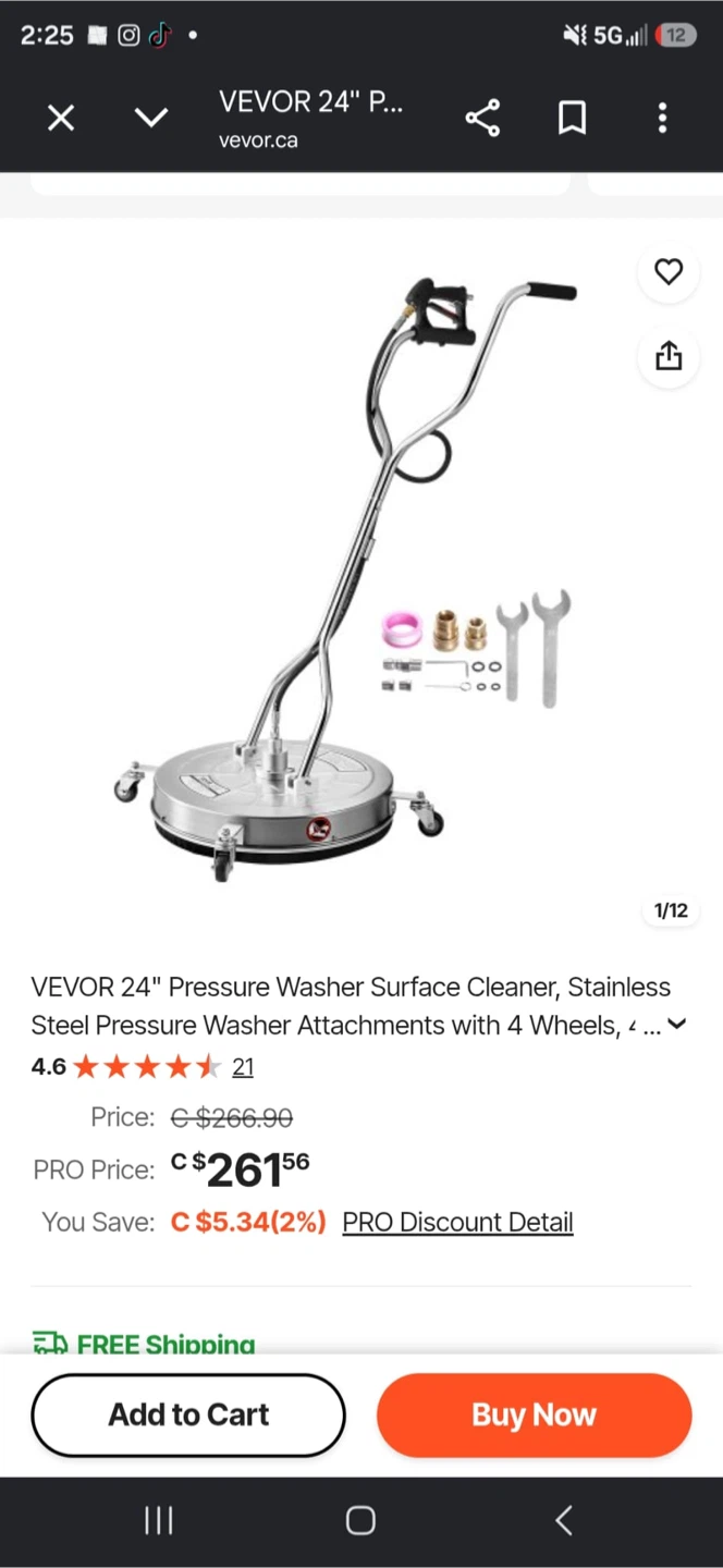 VEVOR 24" Pressure Washer Surface Cleaner - photo 5