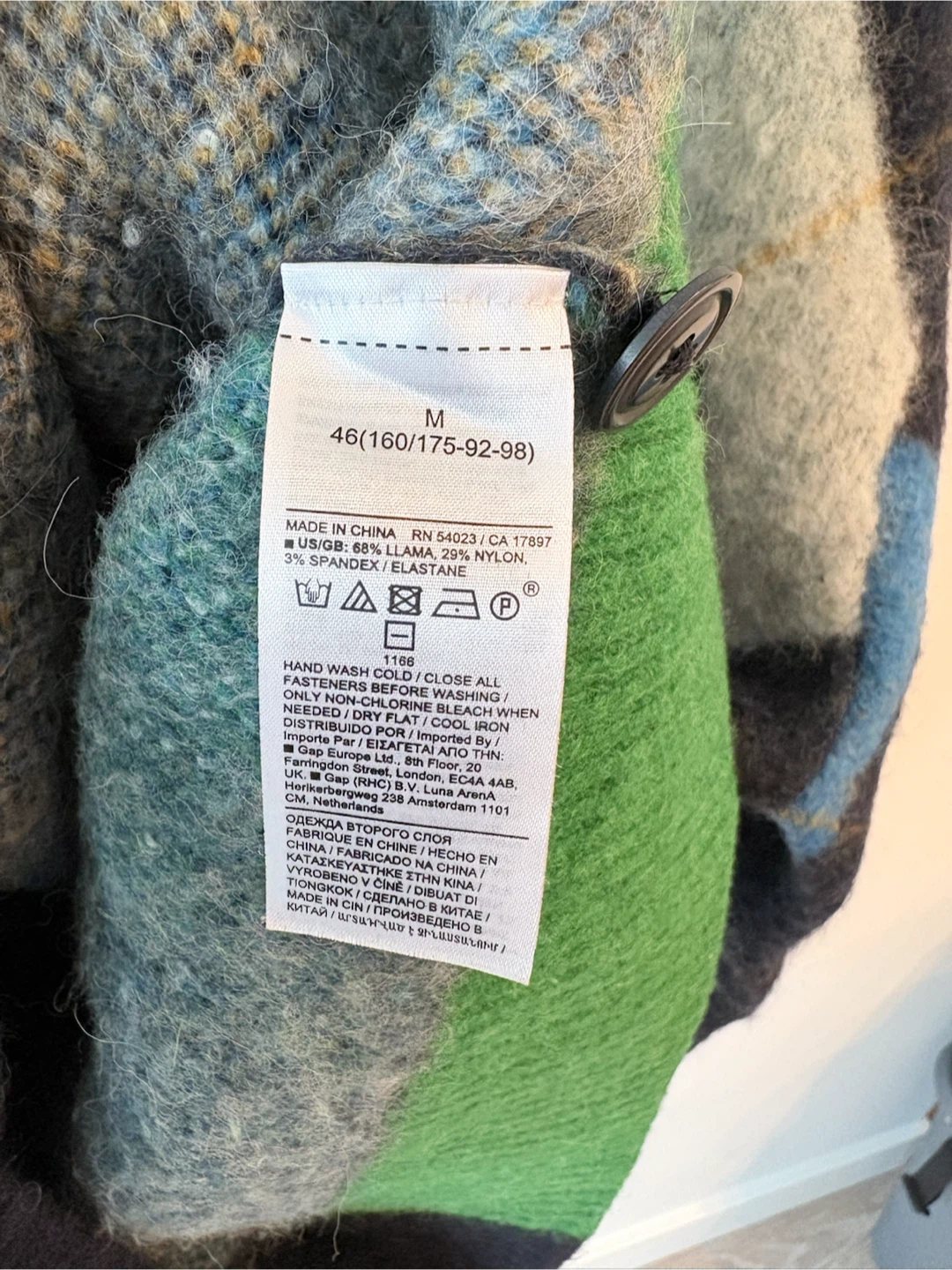 Gap Athletics Argyle Cardigan Sweater Medium - photo 5