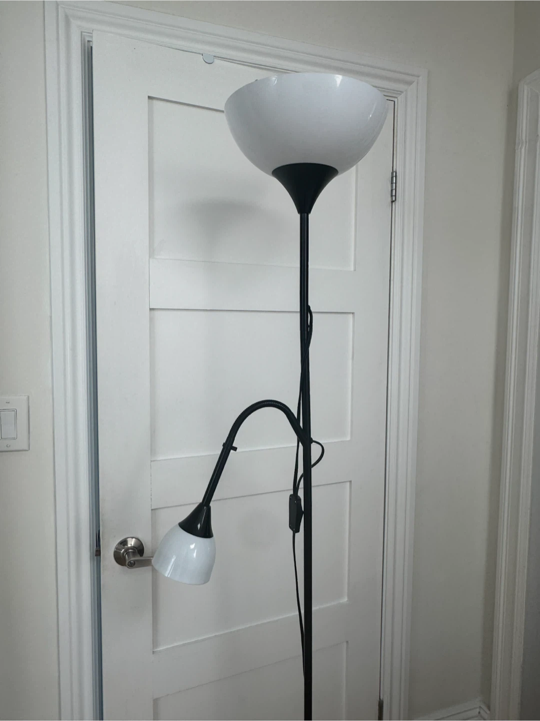 IKEA TÅGARP Black Floor Lamp with Adjustable Reading Light