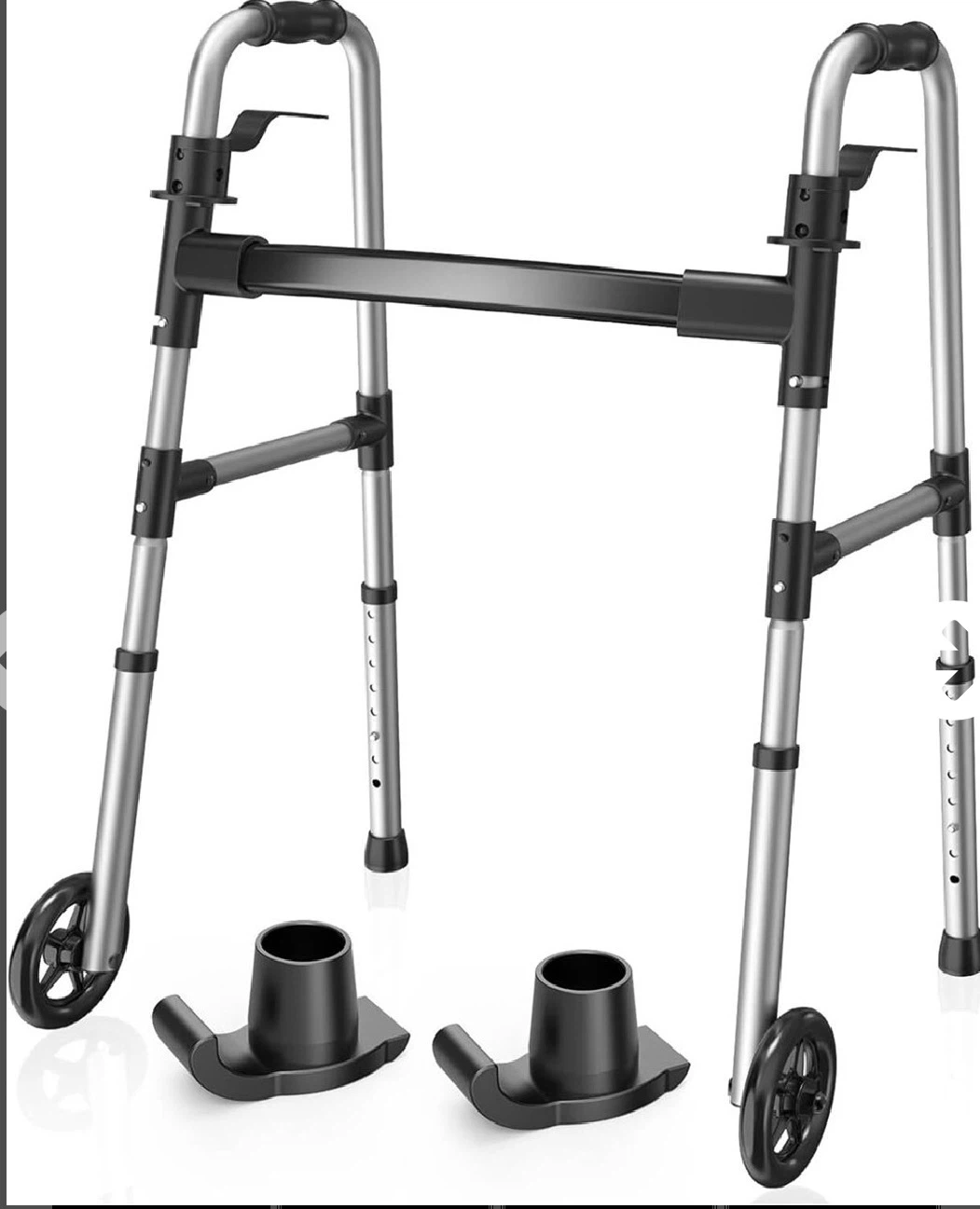 Folding Walker with 2 Skis and 5" Wheels,...