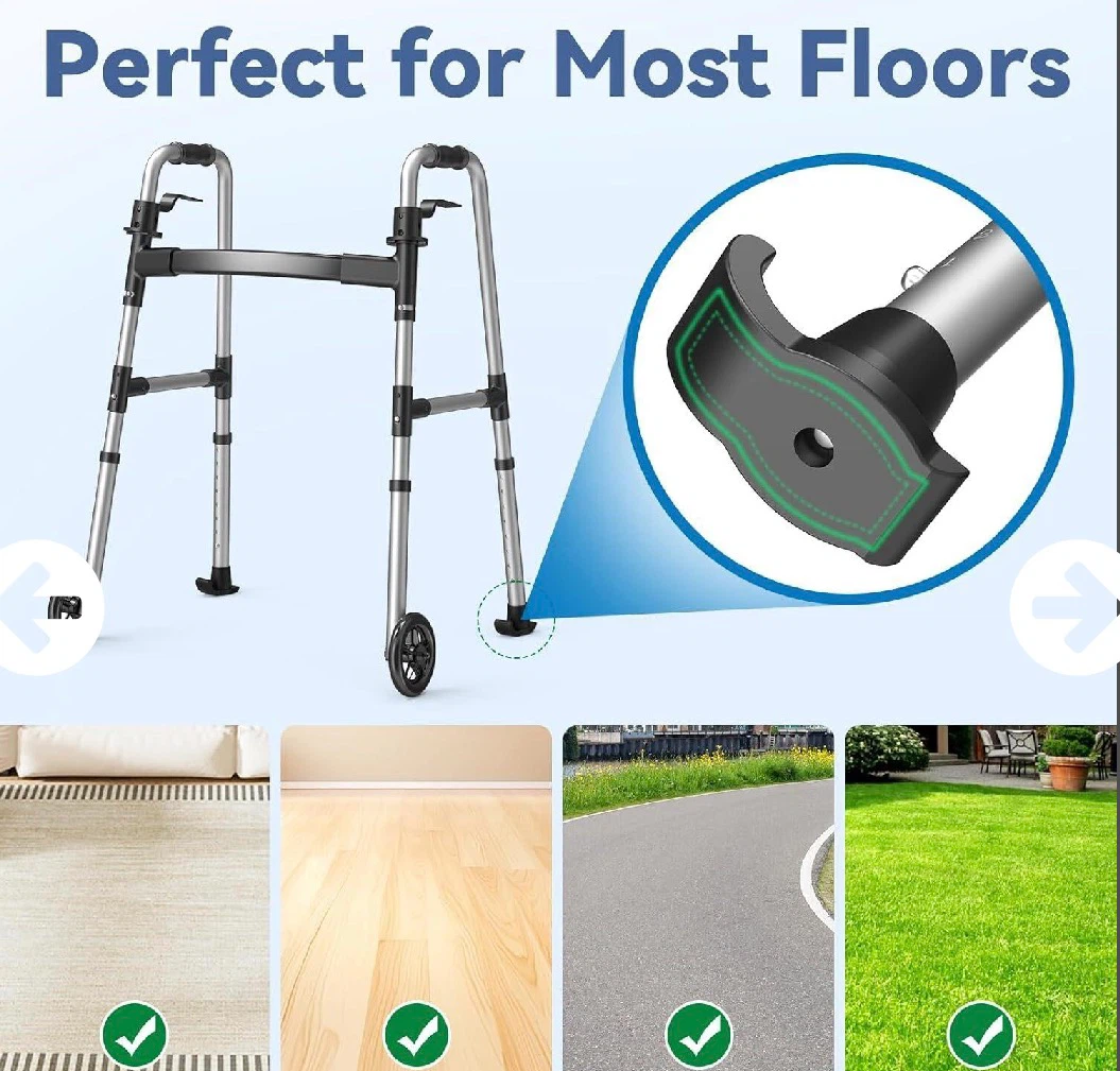 Folding Walker with 2 Skis and 5" Wheels,... - photo 3