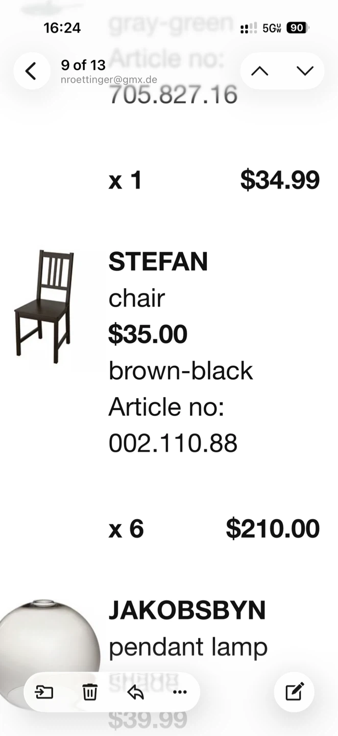 6 IKEA STEFAN Chairs, Brown-Black - photo 3