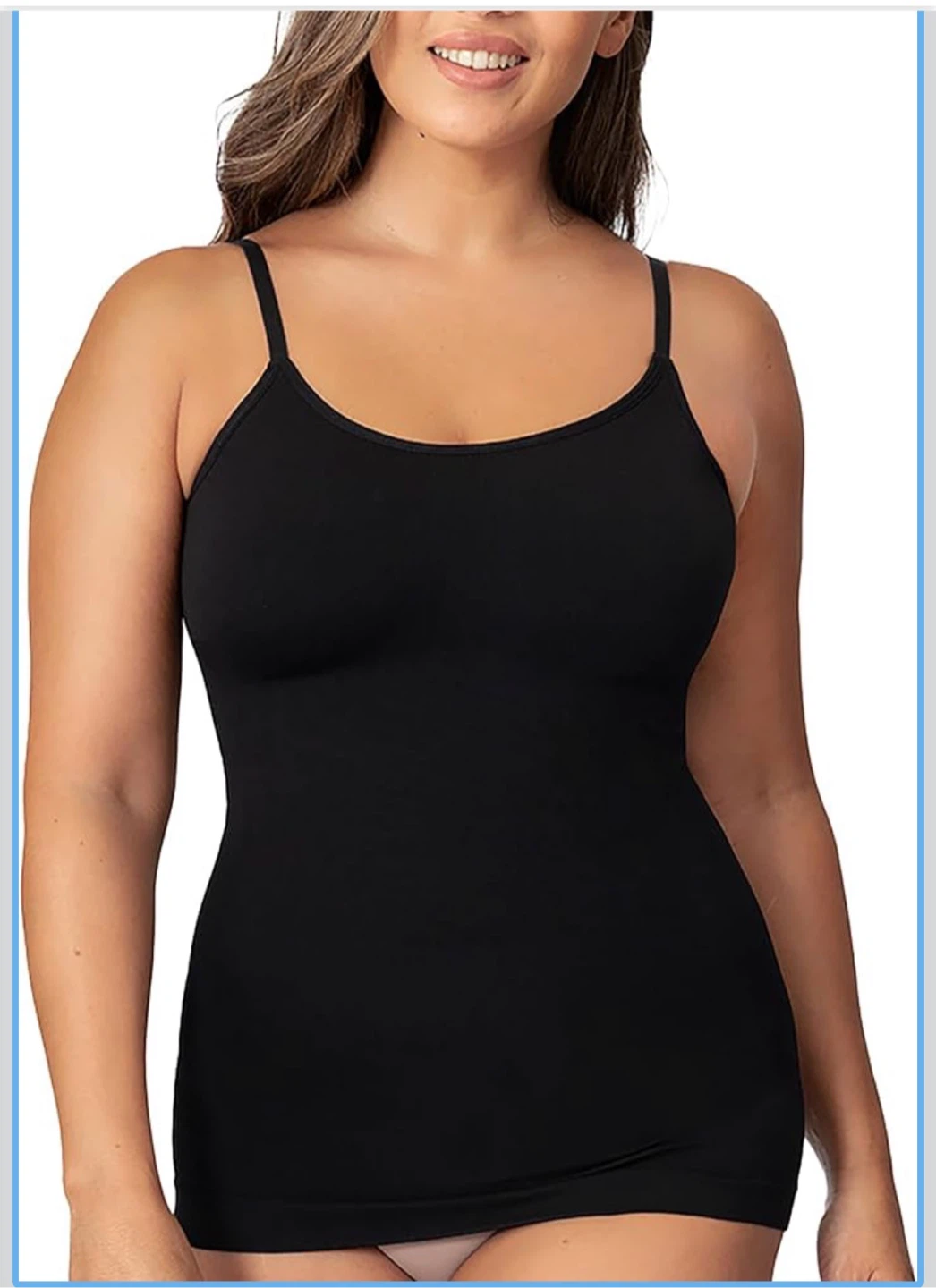BNWT Shapermint Essentials Scoop Neck Cami - Black - 2XL