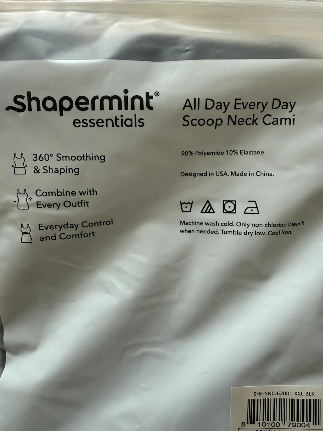 BNWT Shapermint Essentials Scoop Neck Cami - Black - 2XL - photo 3