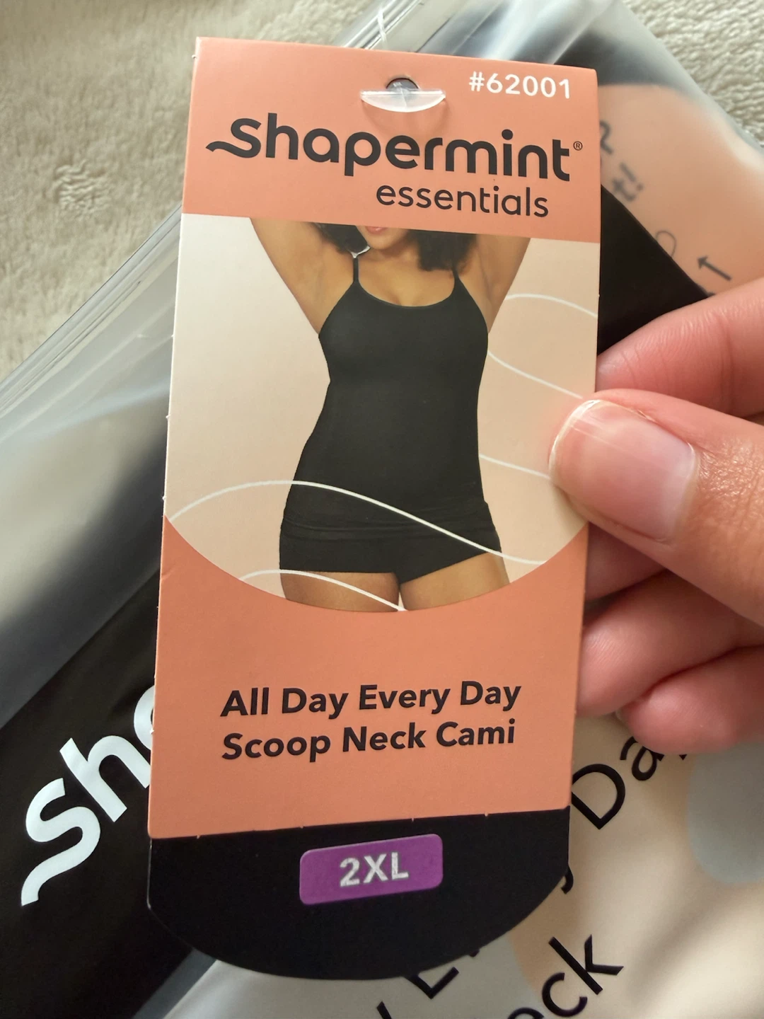 BNWT Shapermint Essentials Scoop Neck Cami - Black - 2XL - photo 4