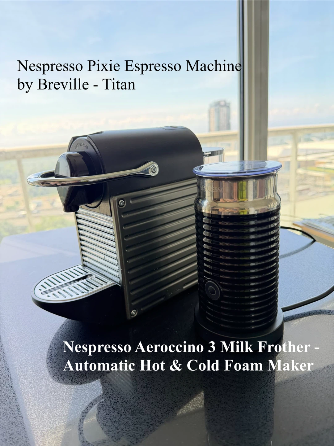 Nespresso Pixie Espresso Machine + Aeroccino 3 Milk Frother