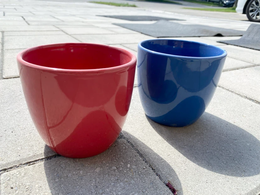 Red and Blue Ceramic Planters (2 for $5) - photo 3