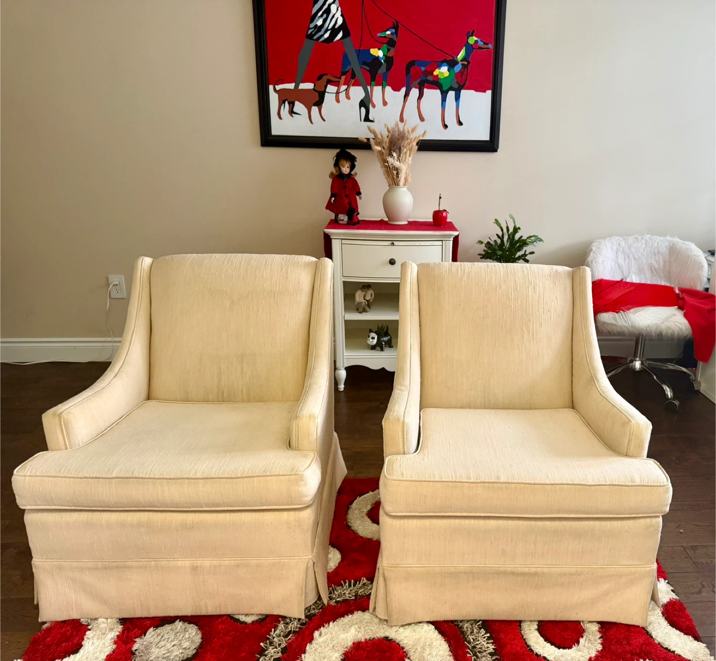 Cream Upholstered Armchair (Set of 2)