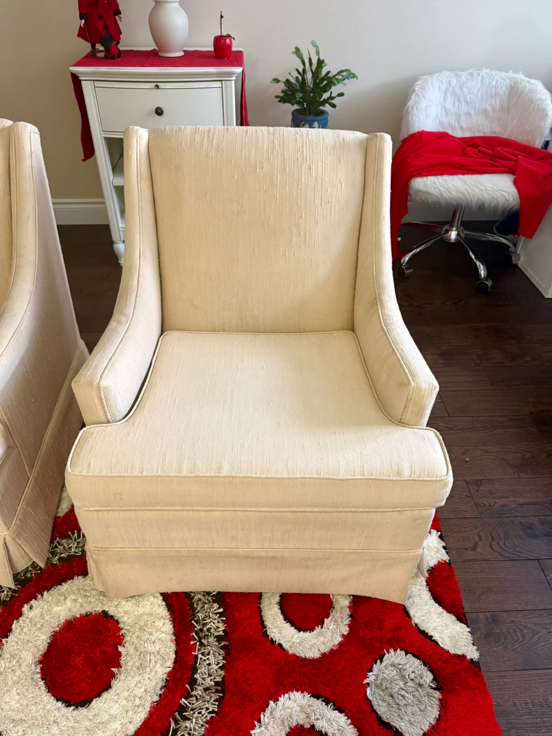 Cream Upholstered Armchair (Set of 2) - photo 3