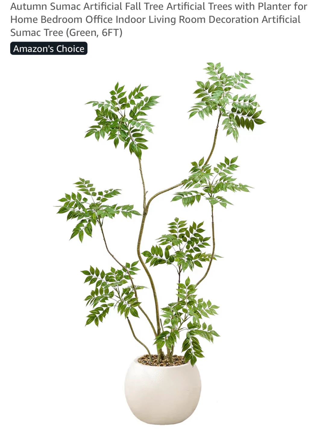 6FT Artificial Sumac Tree with Planter A6F