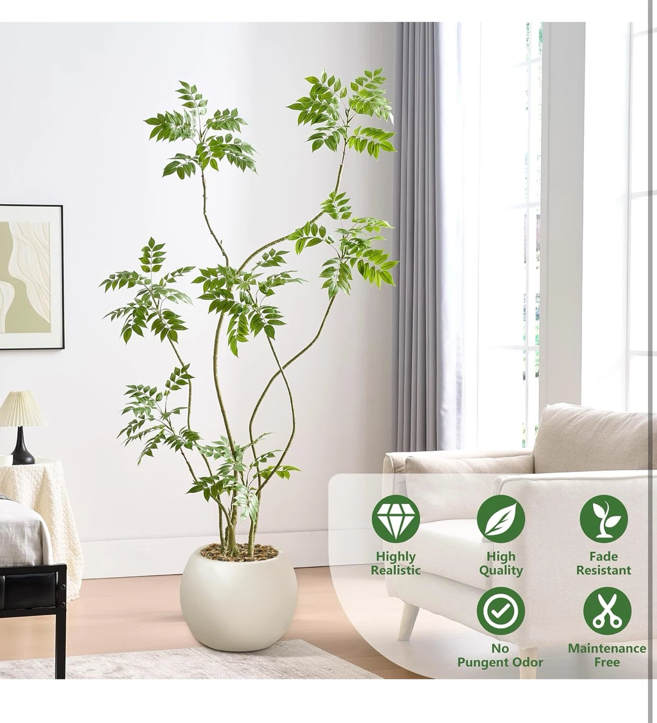 6FT Artificial Sumac Tree with Planter A6F - photo 3