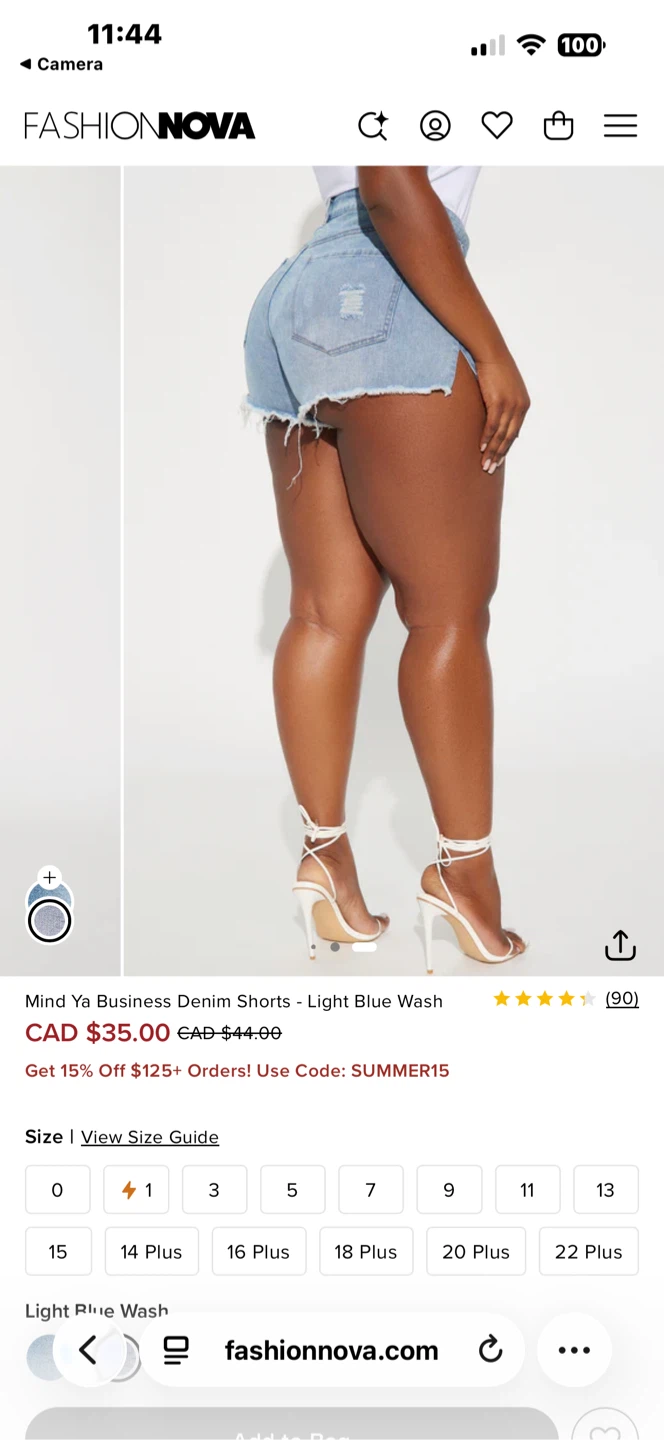 Fashion Nova Mind Ya Business Denim Shorts - Light Blue Wash
