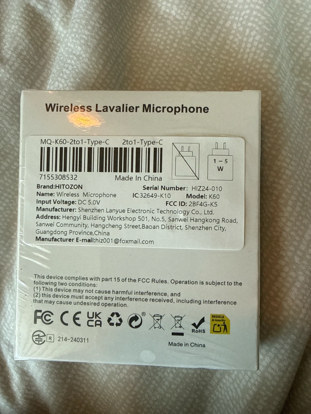 HITOZON Wireless Lavalier Microphone - photo 2