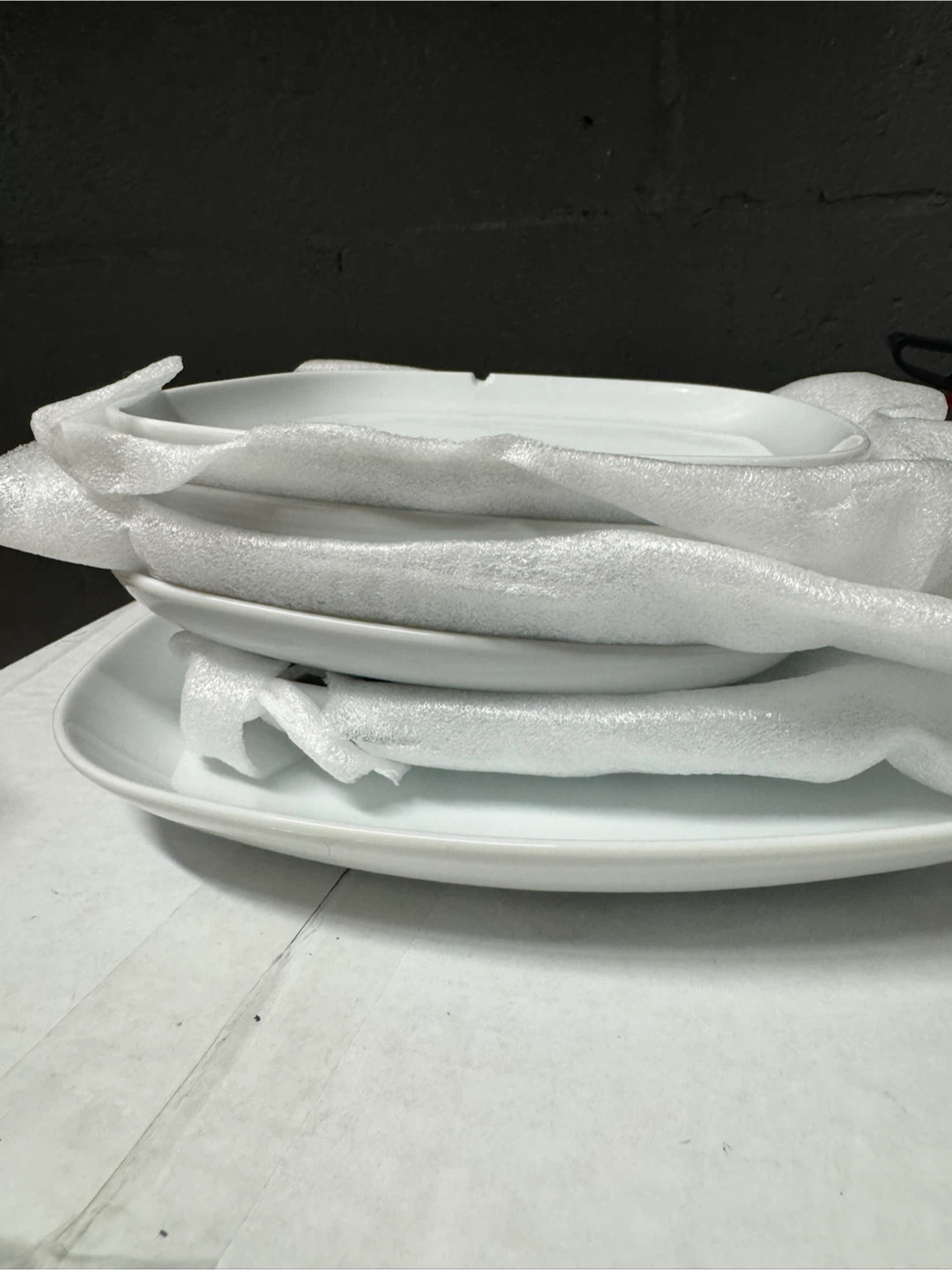 White Ceramic Square Dinner Plates - Set of 4 - photo 3