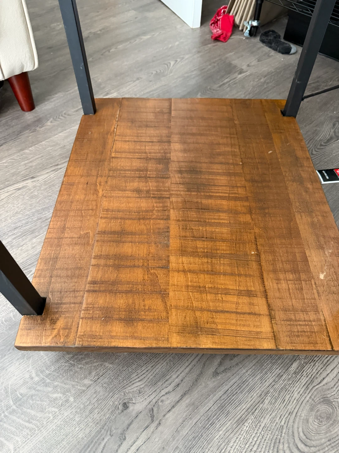 Wood and Metal End Table - photo 2