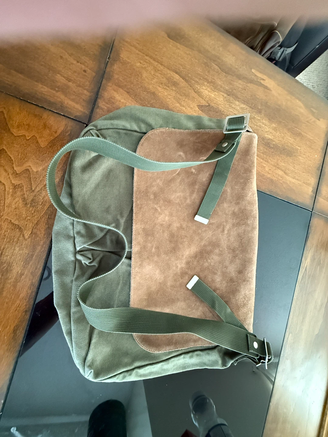 LEATHER CANVAS MESSENGER BAG