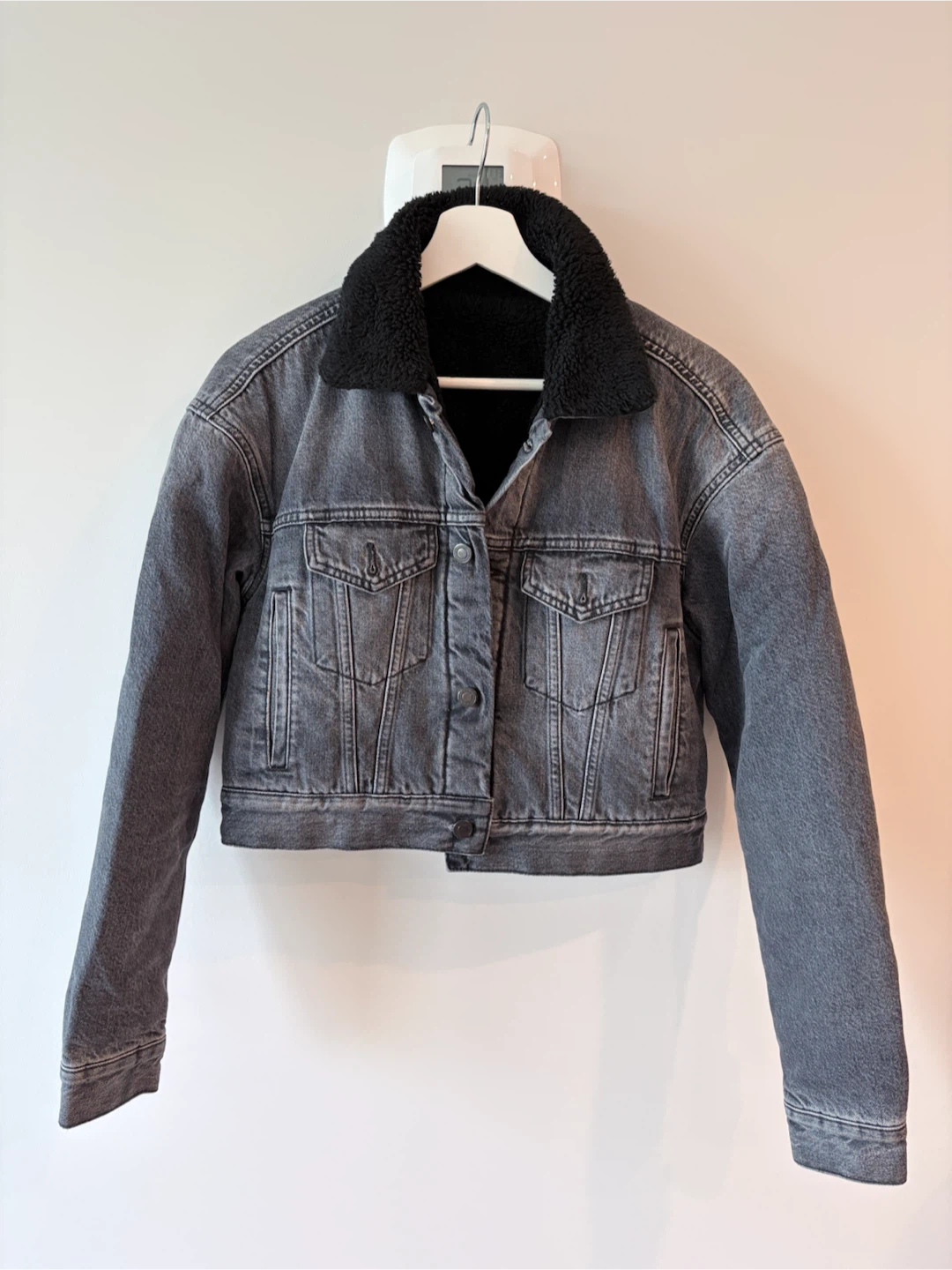 Designer Marcelo Burlon Sherpa-Lined Denim Jacket