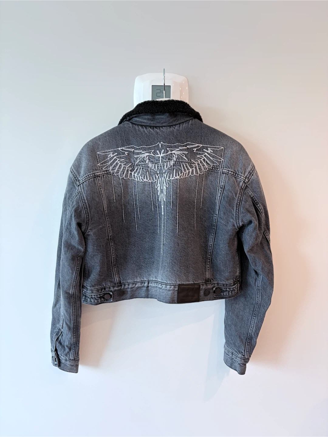 Designer Marcelo Burlon Sherpa-Lined Denim Jacket - photo 3