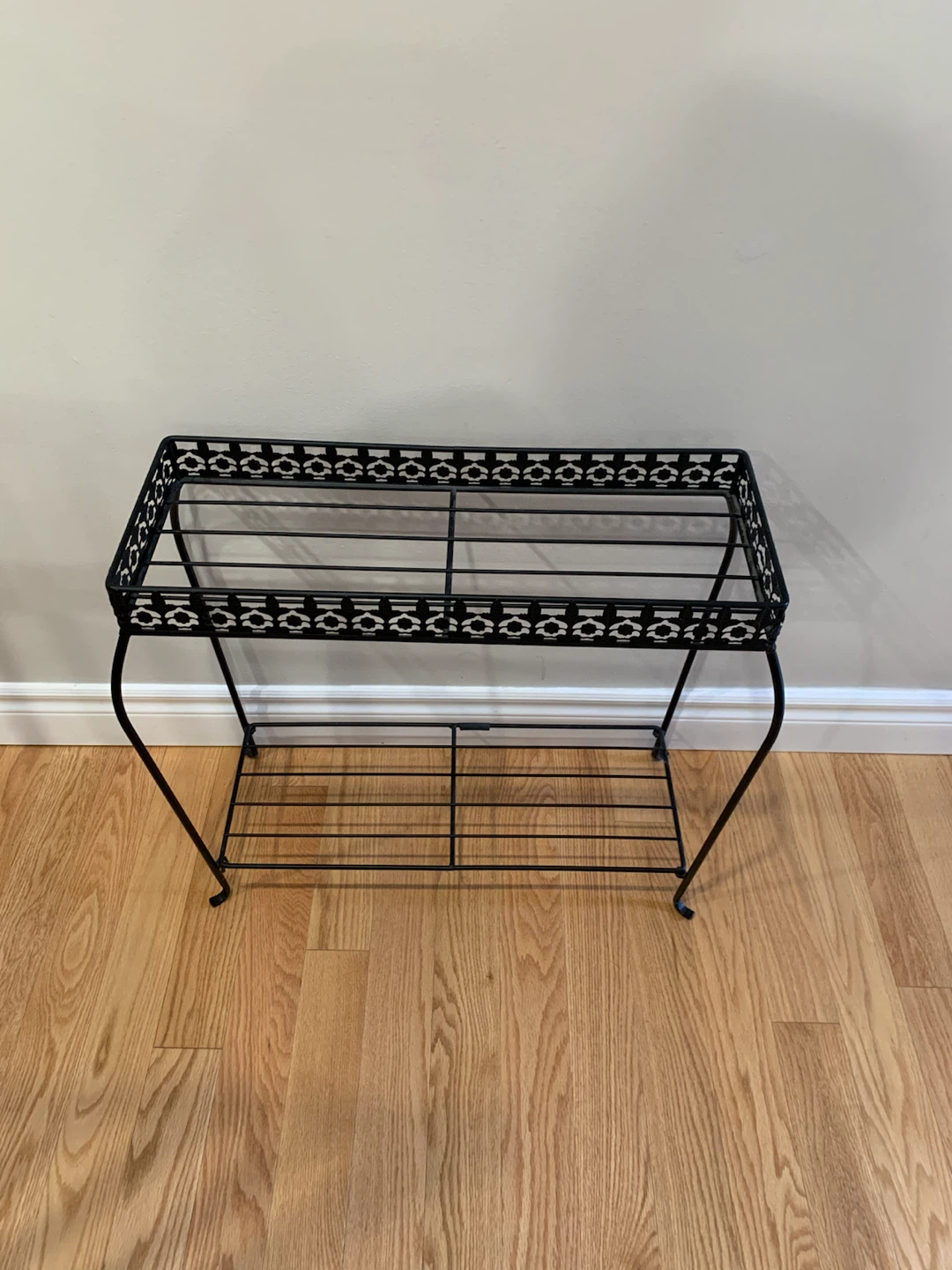 Black Metal 2 Shelf Plant Stand - photo 2