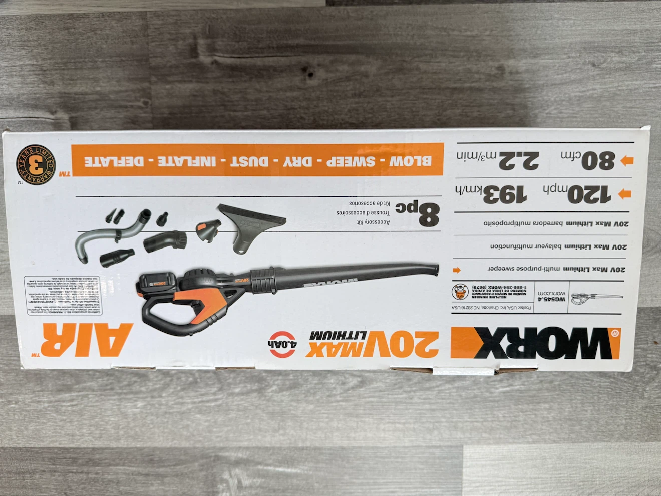 WORX 20V MAX Lithium AIR Multi-Purpose Blower/Sweeper - photo 2