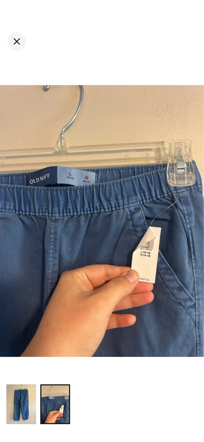 Old Navy Blue Cargo Pants - Size L (10-12) - photo 2