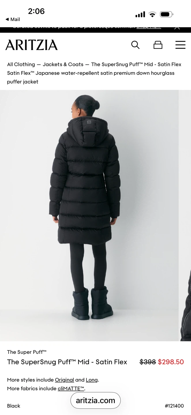 Aritzia The SuperSnug Puff Mid Satin Flex Puffer Jacket - photo 2