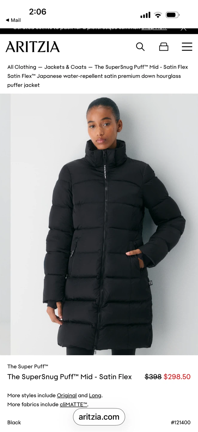 Aritzia The SuperSnug Puff Mid Satin Flex Puffer Jacket - photo 3