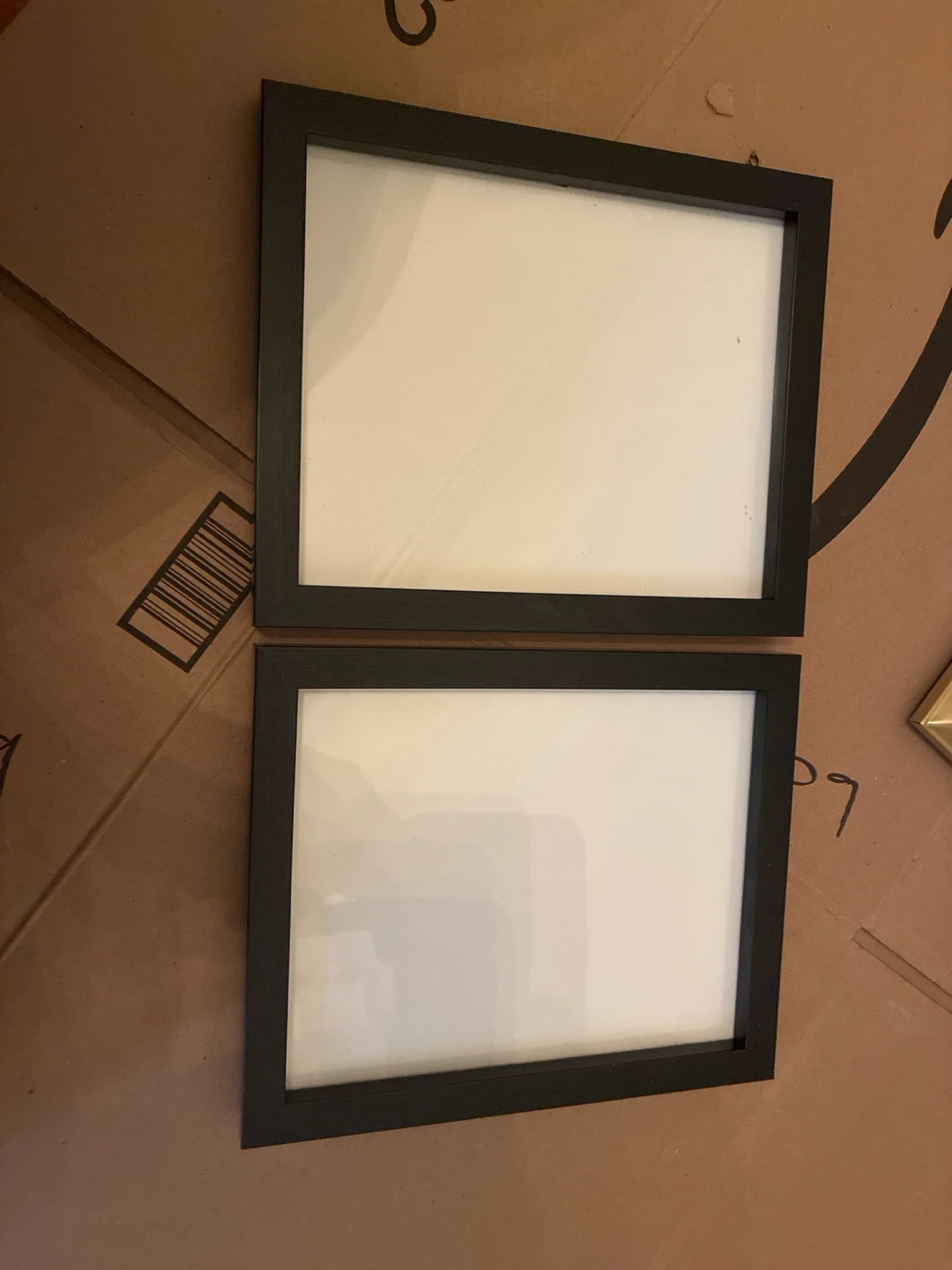 2 black picture frames