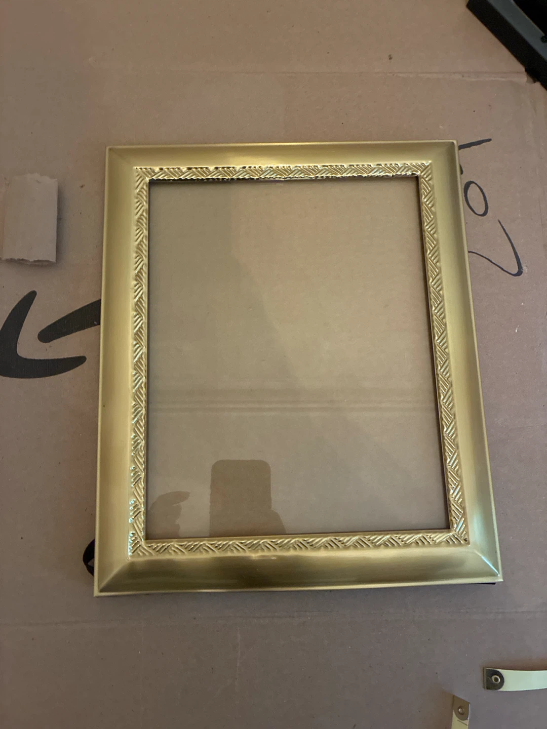 Gold picture frame.