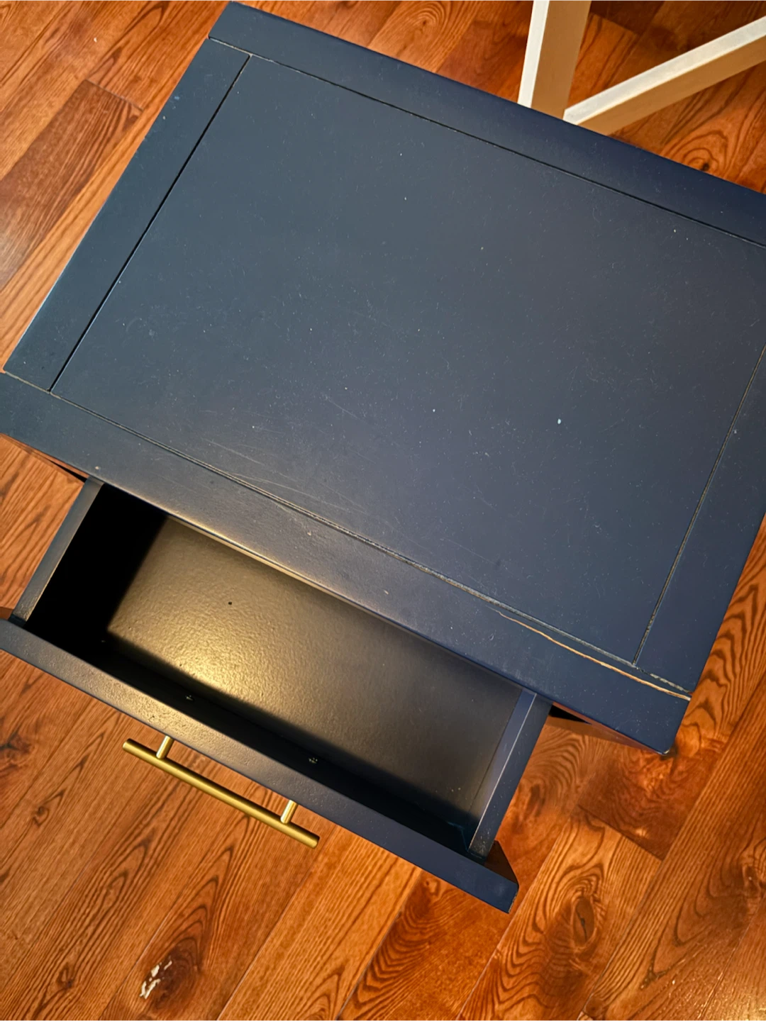 Navy Blue Sidetble with Gold Handle - photo 2