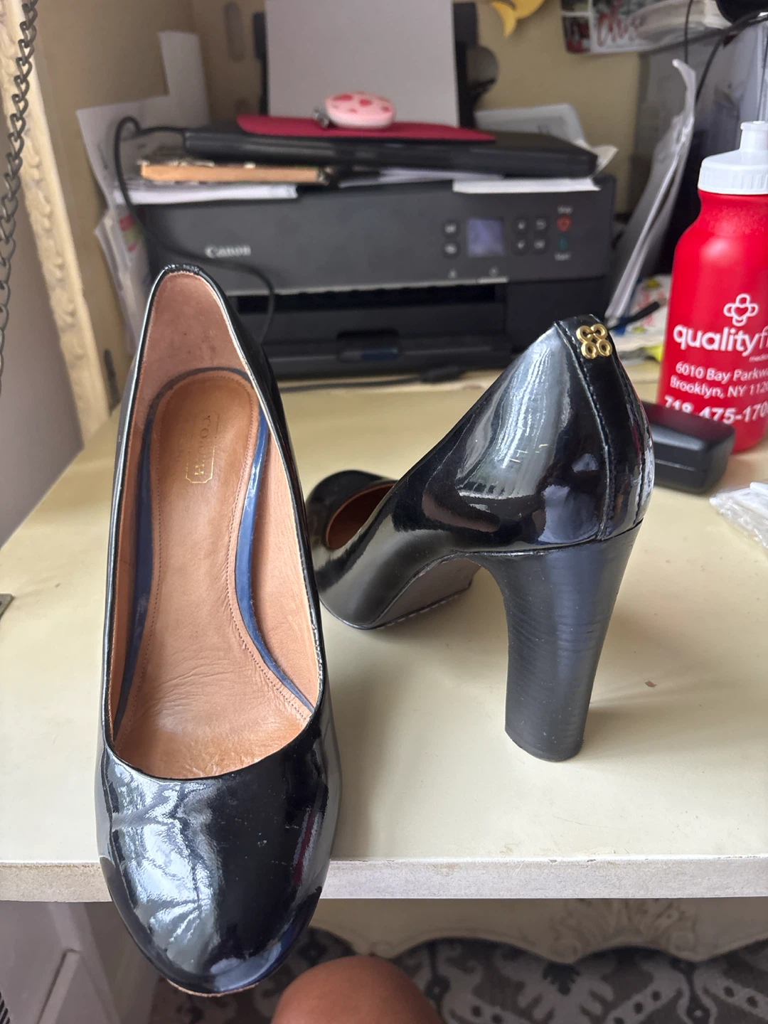 Coach Black Patent Leather Heels