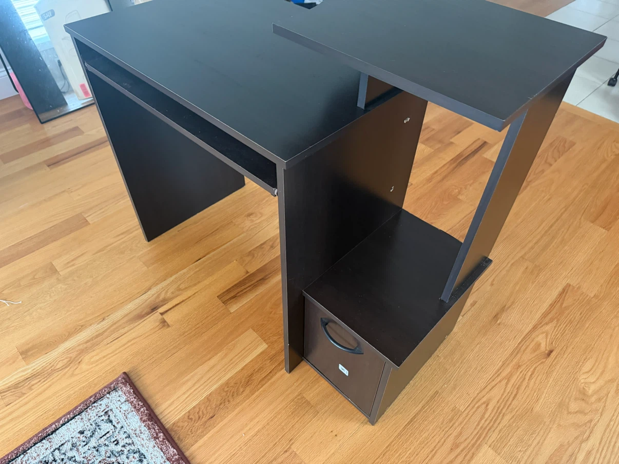 Dark Brown Computer Desk with Keyboard Tray - photo 3