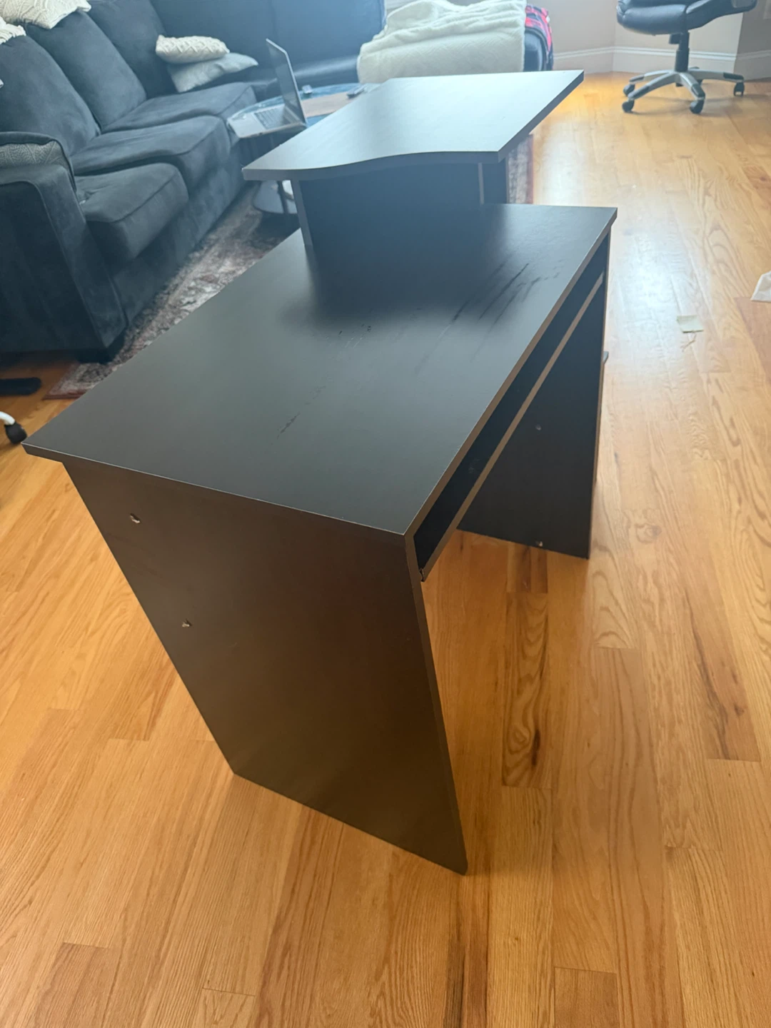 Dark Brown Computer Desk with Keyboard Tray - photo 5