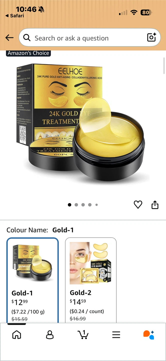 EELHOE 24K Gold Eye Mask - 56 pcs - photo 3