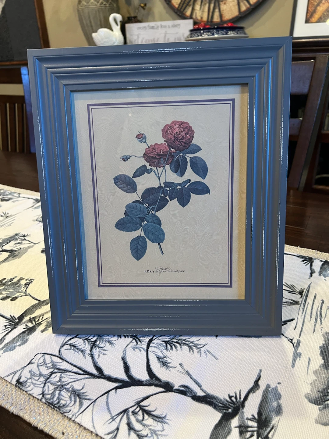 Vintage Framed Botanical Rose Art Print