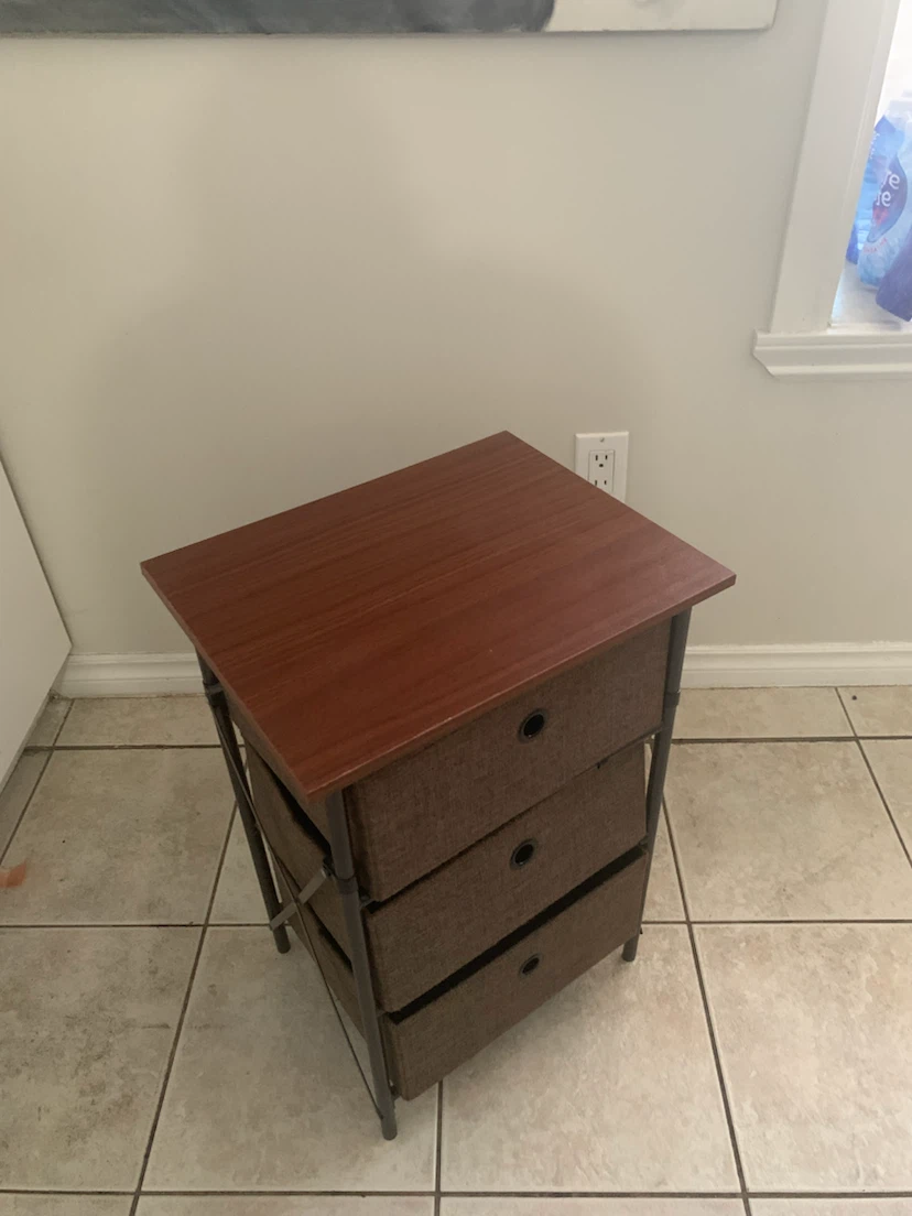 3-Drawer Storage Unit with Wooden Top - photo 2