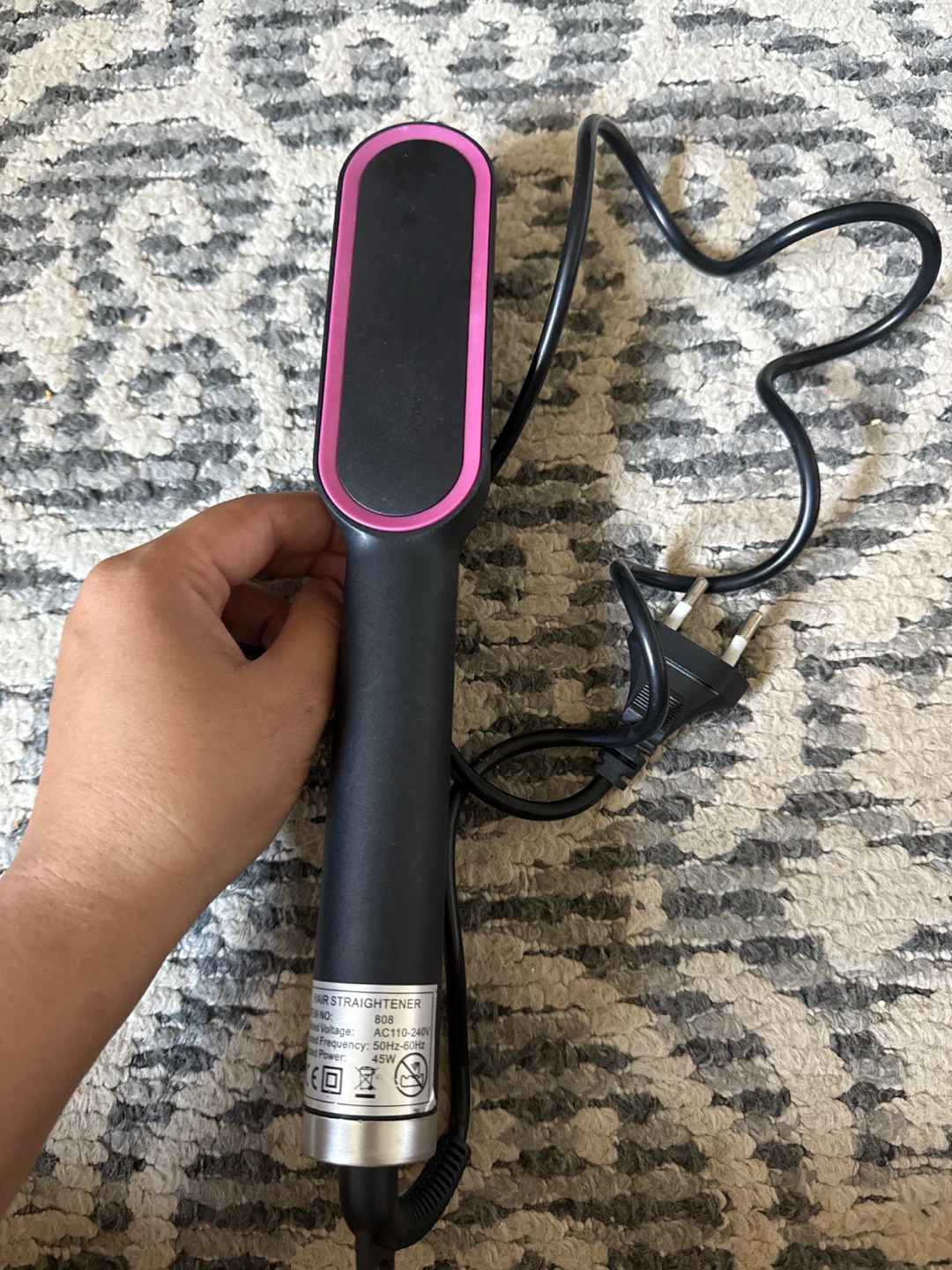 Black Hair Straightener Brush - photo 3