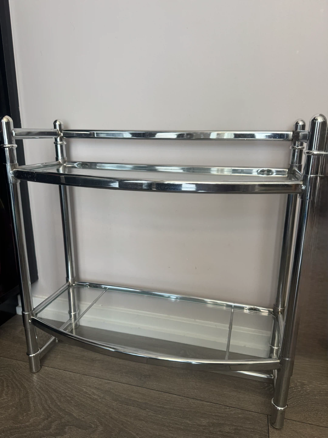 Chrome and Glass 2-Tier Bathroom Shelf